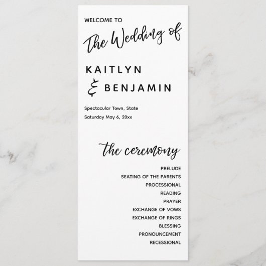 Zeitgenössische Handschrift Typografie Einfach Programm (Vorderseite)