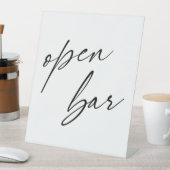 Zeitgenössische Handschrift Typografie Open Bar Sockelschild (In Situ)