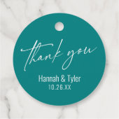 Zeitgenössische Handschrift Vielen Dank Aquamarin Geschenkanhänger (Rückseite)