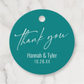 Zeitgenössische Handschrift Vielen Dank Aquamarin Geschenkanhänger (Vorderseite)