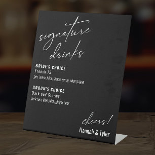 Zeitgenössische handschriftliche Signature-Drinks  Sockelschild