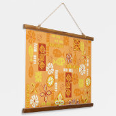 Zeitgenössische hawaiianische Ikonen Wandteppich Mit Holzrahmen (Gewinkelt)