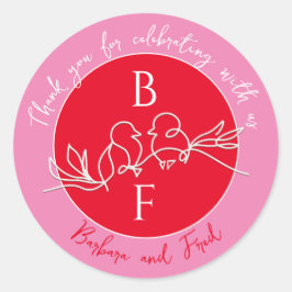 Zeitgenössische Hochzeit danke Ihnen Stickers für 