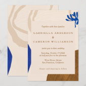 Zeitgenössische Hochzeit der Abstrakten Erde Tones Einladung (Vorne/Hinten)