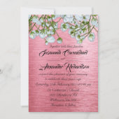 Zeitgenössische Hochzeit mit Metallic Pink und Whi Einladung (Vorderseite)