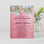 Zeitgenössische Hochzeit mit Metallic Pink und Whi Einladung (Stehend Vorderseite)