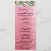 Zeitgenössische Hochzeit mit rosa Metallen und wei Programm (Rückseite)