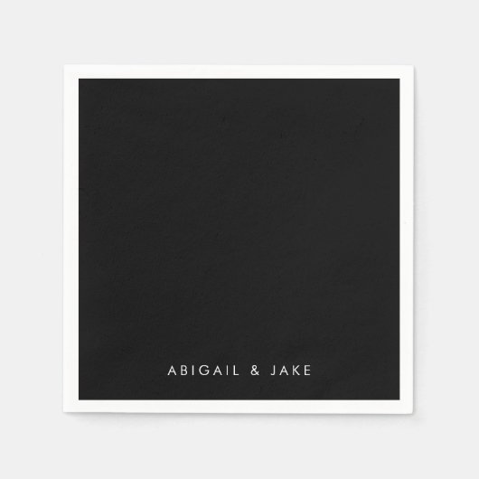 Zeitgenössische Hochzeit Personalisierter Namen Serviette (Vorderseite)