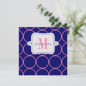 Zeitgenössische Hochzeiteinladung Monogramm Navy R Einladung (Stehend Vorderseite)