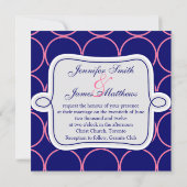 Zeitgenössische Hochzeiteinladung Monogramm Navy R Einladung (Rückseite)