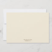 Zeitgenössische Hochzeitseinladung - Khaki Einladung (Rückseite)