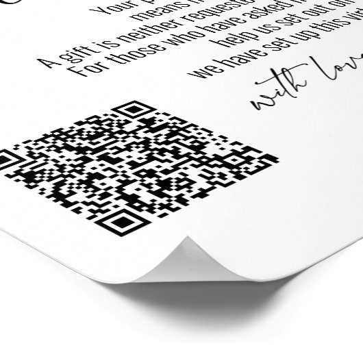 Zeitgenössische Honeymoon Fund QR Code Einfache Un Poster (Ecke)