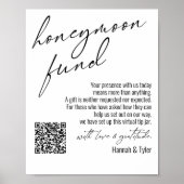 Zeitgenössische Honeymoon Fund QR Code Einfache Un Poster (Vorne)