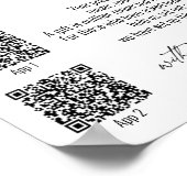 Zeitgenössische Honeymoon Fund QR Codes Einfaches  Poster (Ecke)