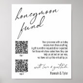 Zeitgenössische Honeymoon Fund QR Codes Einfaches  Poster (Vorne)