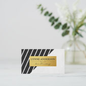 Zeitgenössische Imitate Lederweiße Streifen Visitenkarte (Stehend Vorderseite)