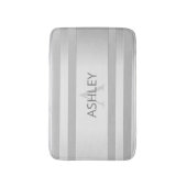 Zeitgenössische Imitate Silver Ombre Streifen & Gr Badematte (Vorderseite Vertikal)