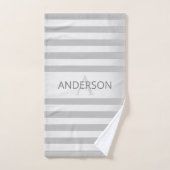 Zeitgenössische Imitate Silver Ombre Streifen & Gr Badhandtuch Set (Handtuch)