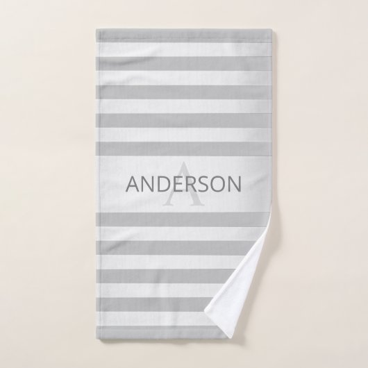 Zeitgenössische Imitate Silver Ombre Streifen & Gr Badhandtuch Set (Handtuch)