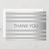 Zeitgenössische Imitate Silver Ombre Streifen & Gr Dankeskarte (Vorne/Hinten)