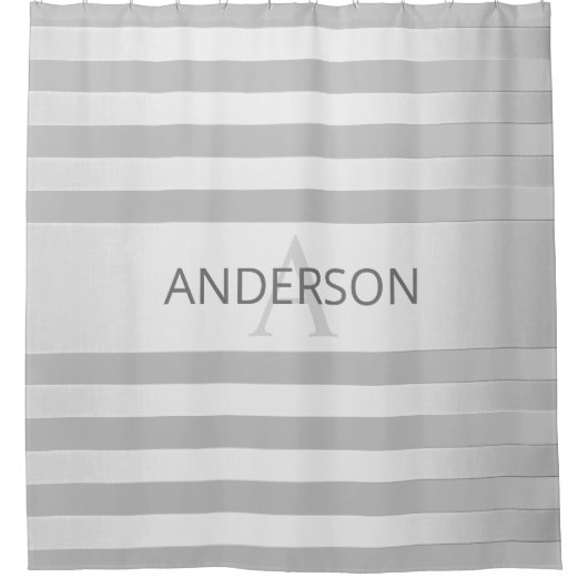 Zeitgenössische Imitate Silver Ombre Streifen & Gr Duschvorhang (Vorderseite)