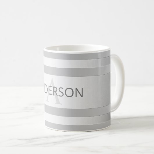 Zeitgenössische Imitate Silver Ombre Streifen & Gr Kaffeetasse (VorderseiteRechts)