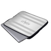 Zeitgenössische Imitate Silver Ombre Streifen & Gr Laptopschutzhülle (Vorne Knopf)