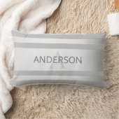 Zeitgenössische Imitate Silver Ombre Streifen & Gr Lendenkissen (Decke)