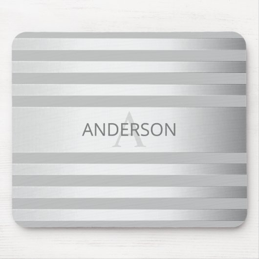 Zeitgenössische Imitate Silver Ombre Streifen & Gr Mousepad (Vorne)