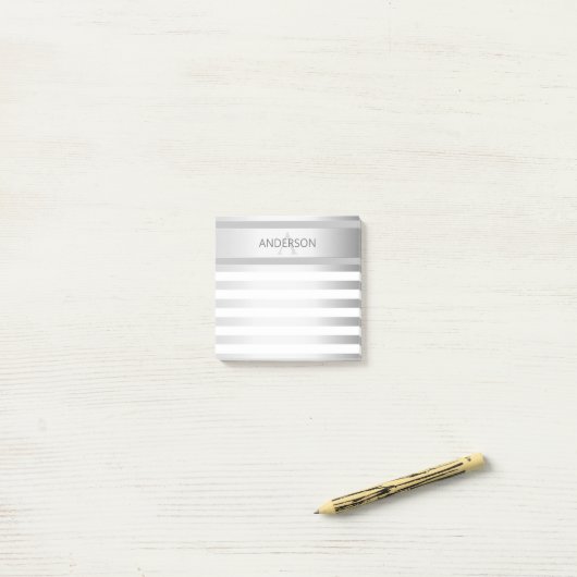 Zeitgenössische Imitate Silver Ombre Streifen & Gr Post-it Klebezettel (Auf Schreibtisch)