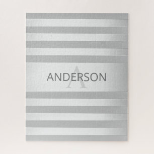 Zeitgenössische Imitate Silver Ombre Streifen & Gr Puzzle