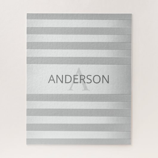 Zeitgenössische Imitate Silver Ombre Streifen & Gr Puzzle (Vertikal)