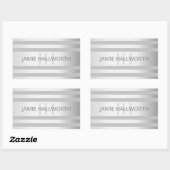 Zeitgenössische Imitate Silver Ombre Streifen & Gr Rechteckiger Aufkleber (Blatt)