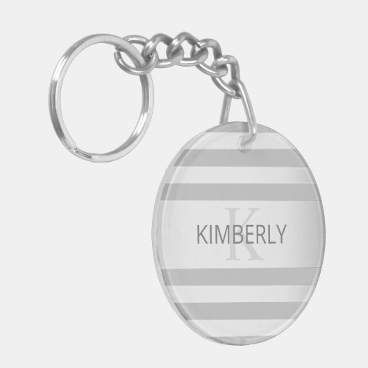 Zeitgenössische Imitate Silver Ombre Streifen & Gr Schlüsselanhänger (Vorderseite links)