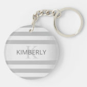 Zeitgenössische Imitate Silver Ombre Streifen & Gr Schlüsselanhänger (Rückseite)