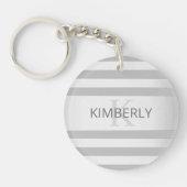 Zeitgenössische Imitate Silver Ombre Streifen & Gr Schlüsselanhänger (Vorderseite)