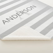 Zeitgenössische Imitate Silver Ombre Streifen & Gr Sherpadecke (3/4)