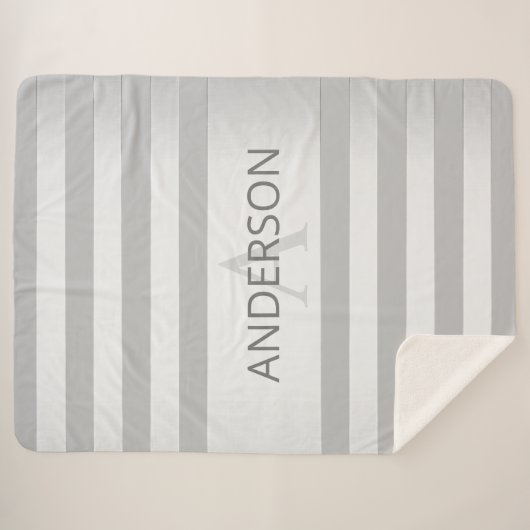 Zeitgenössische Imitate Silver Ombre Streifen & Gr Sherpadecke (Vorderseite (Horizontal))