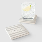 Zeitgenössische Imitate Silver Ombre Streifen & Gr Steinuntersetzer (Seitenansicht)