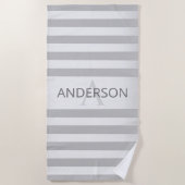 Zeitgenössische Imitate Silver Ombre Streifen & Gr Strandtuch (Vorderseite)