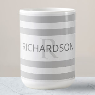 Zeitgenössische Imitate Silver Ombre Streifen & Gr Verwandlungstasse