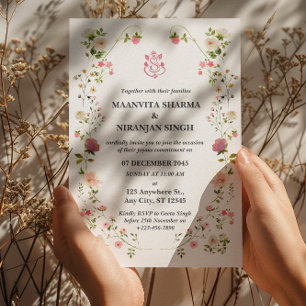 Zeitgenössische indische Hochzeitseinladung im mod Einladung