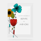 Zeitgenössische Jugendstil-Hochzeit Acrylschild (Vorderseite)