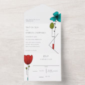 Zeitgenössische Jugendstil-Hochzeit All In One Einladung (Innen Boden)