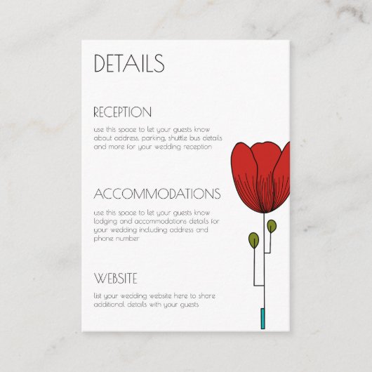 Zeitgenössische Jugendstil-Hochzeit Begleitkarte (Vorderseite)