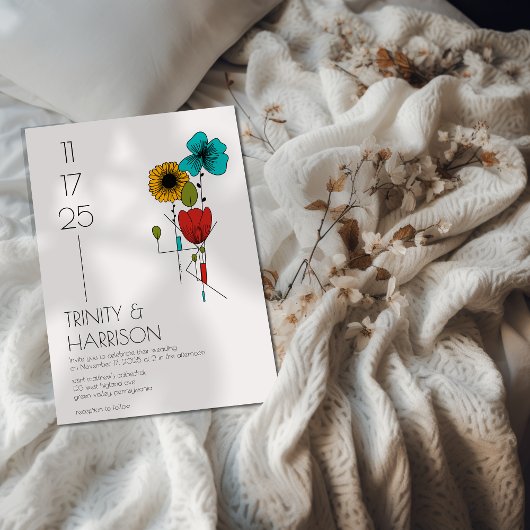 Zeitgenössische Jugendstil-Hochzeit Einladung