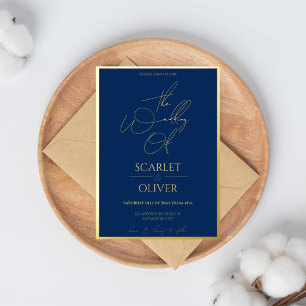 Zeitgenössische Kalligraphie und Goldhochzeit Folieneinladung