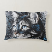 Zeitgenössische Katze Dekokissen (Rückseite)