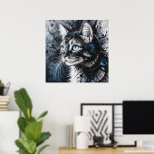 Zeitgenössische Katze Poster (Heimbüro)