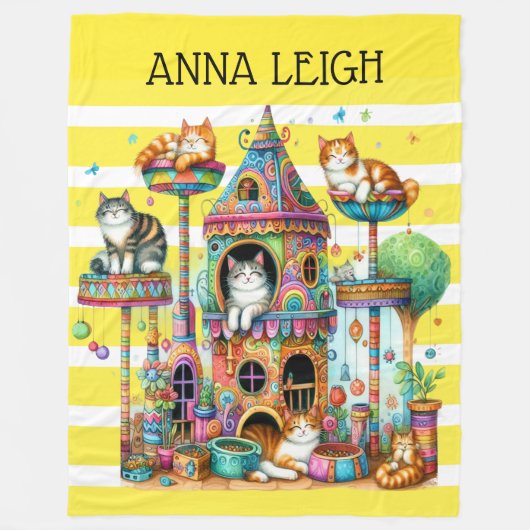 Zeitgenössische Katzen Fleece Blanket (Vorderseite)